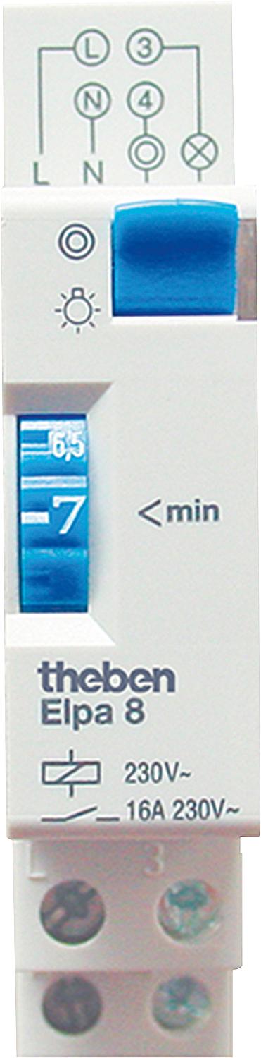 Treppenlicht-Zeitschalter elektromechanisch, ELPA 8, theben 3 Schliesser, 16A