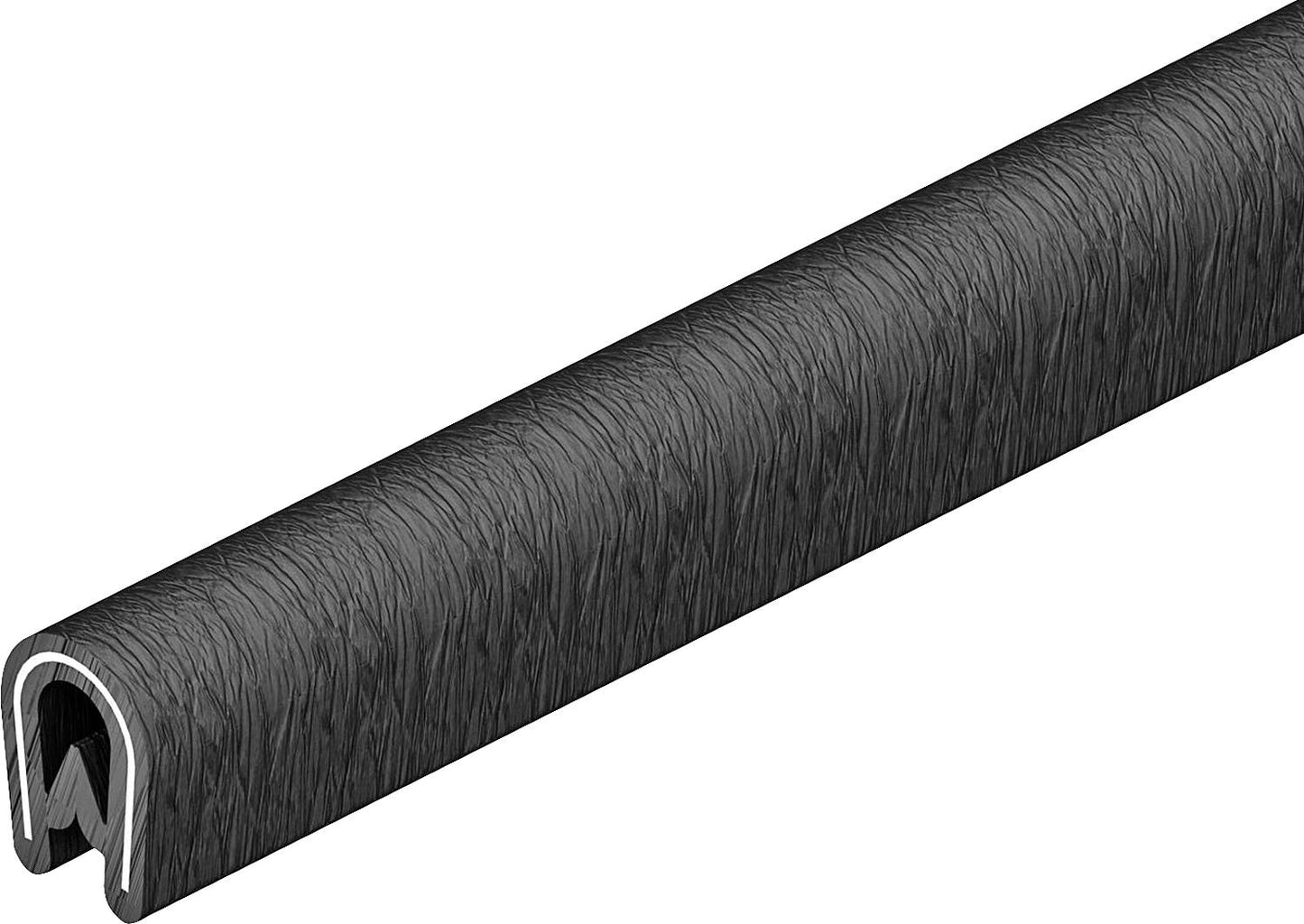 Black PVC edge protection tape KSB 2 PVC, length: 10m, width x height: 6.5 x 10.0 mm