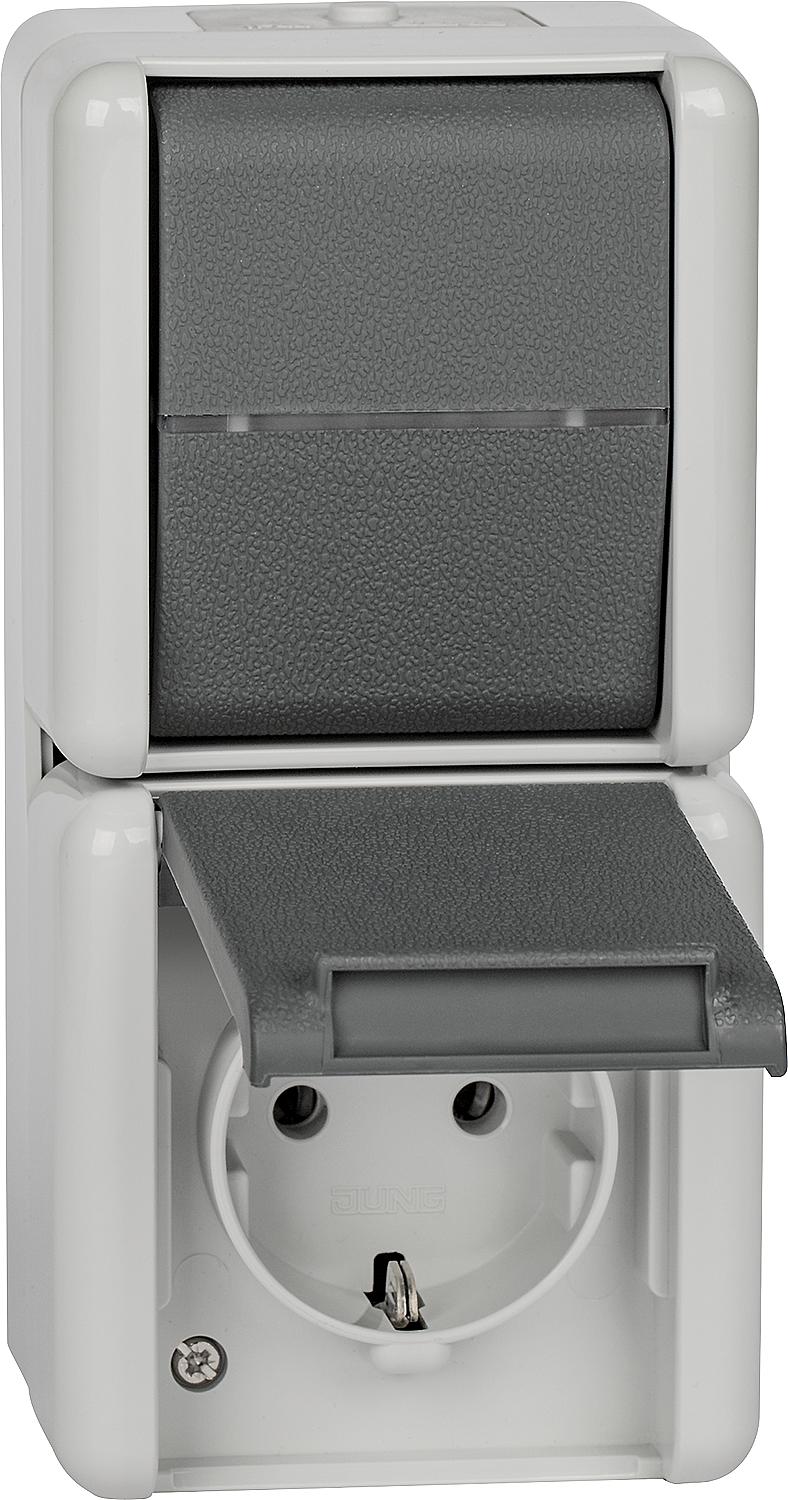 AP switch-socket combination Jung 876 W / WG 800