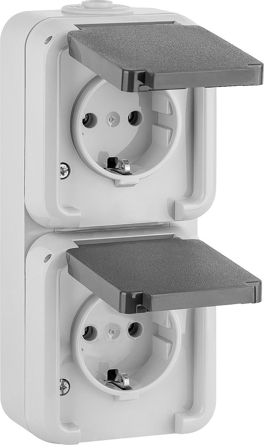 AP double socket, vertical Peha D 6622 WAB