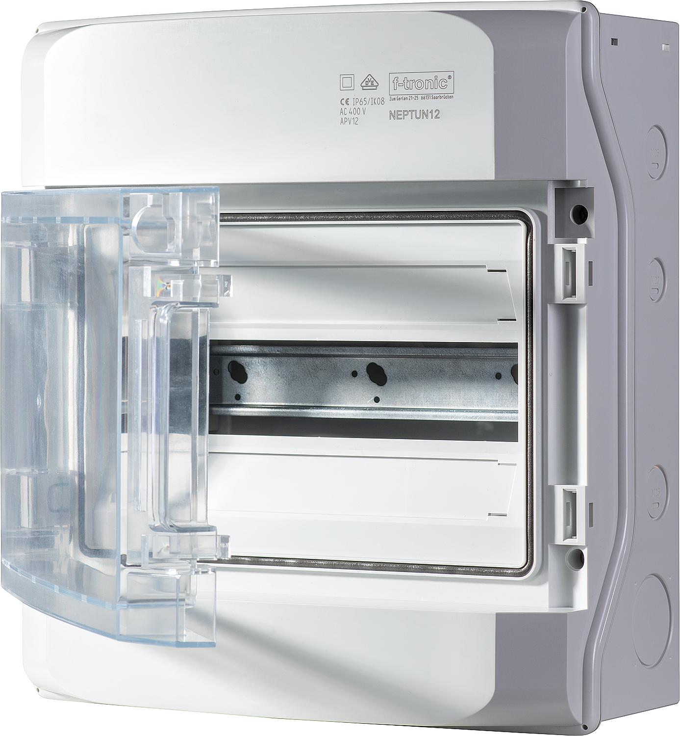 AP moisture-proof distribution board IP65 NEPTUN12, single-row, f-tronic with ventilation system