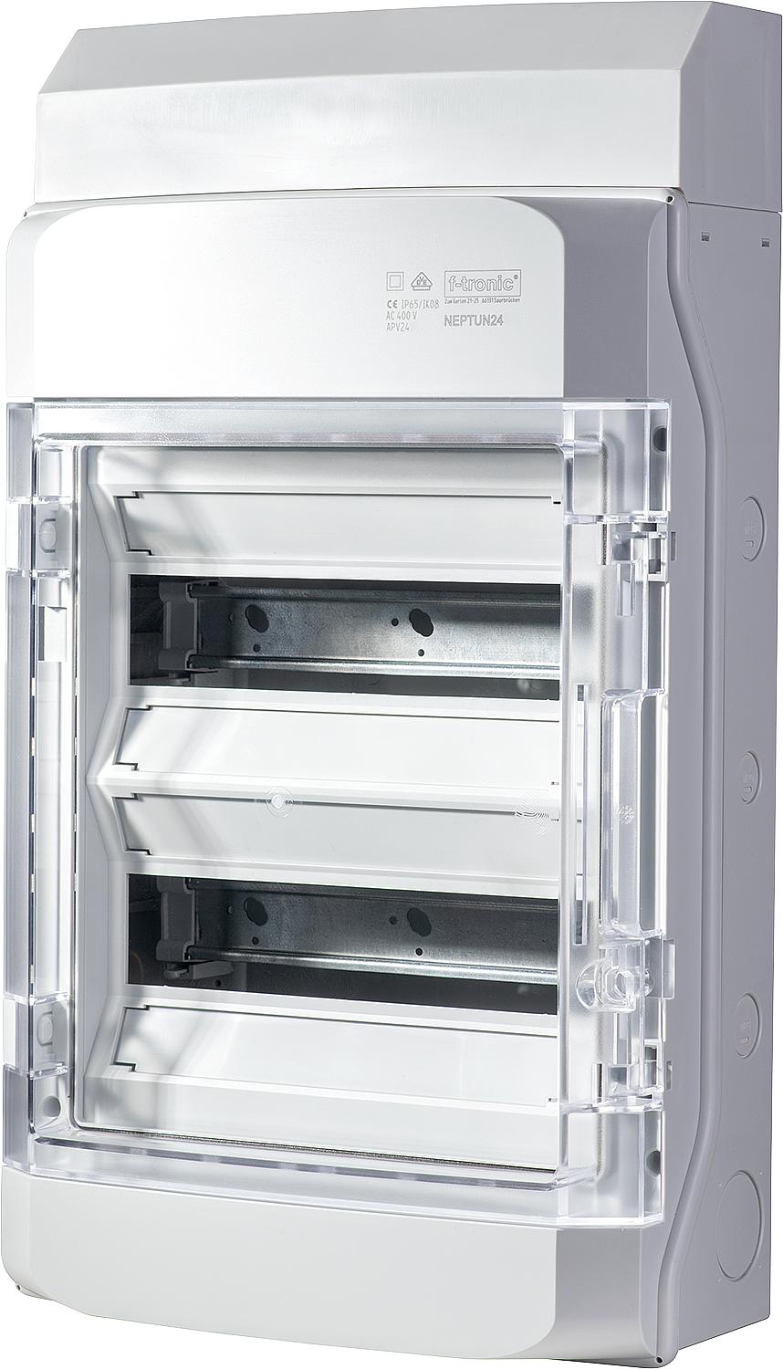 AP moisture-proof distribution board IP65 NEPTUN12, single-row, f-tronic with ventilation system