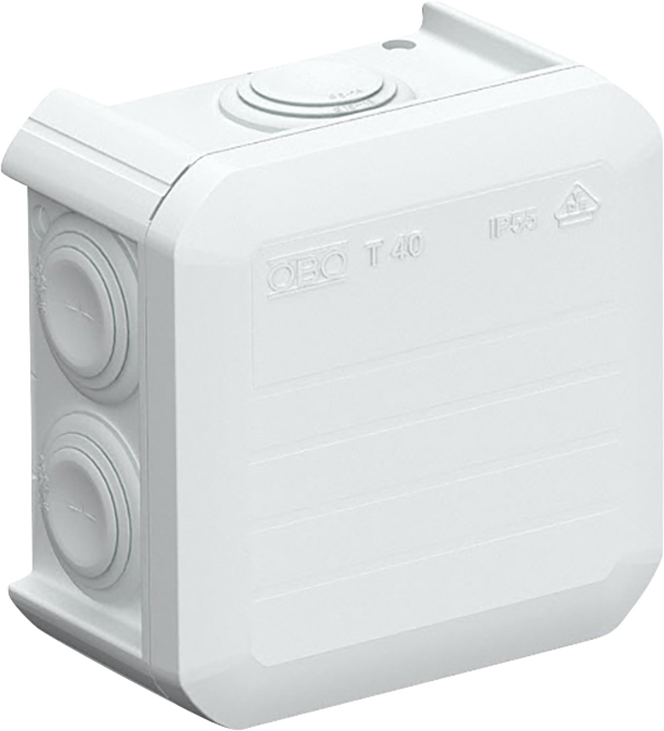 OBO junction box, T25 Ø=63/T=45mm, light grey 4x M25