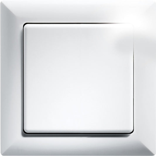 Funktaster Eltako FT55-wg mit Rahmen 80x80mm aussen reinweiss glänzend