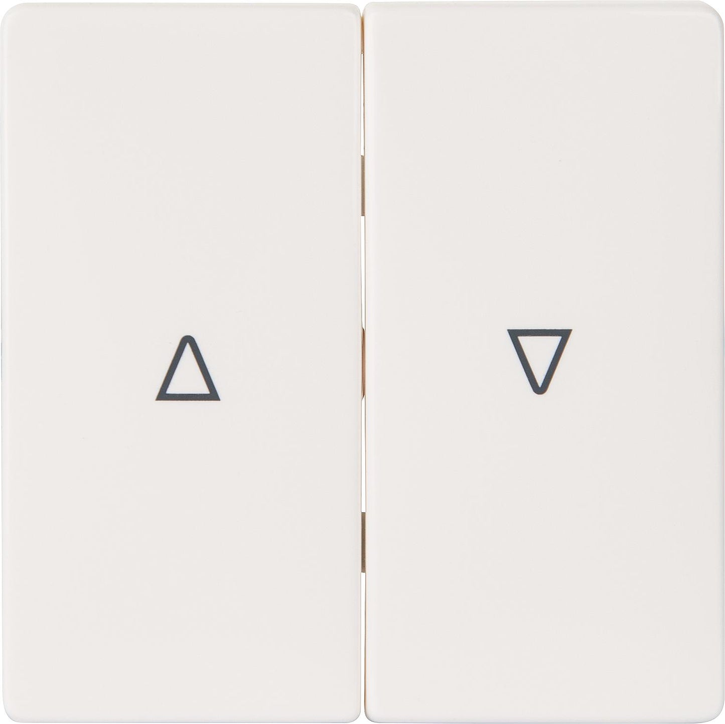 Double rocker switch with up/down symbols, titanium white, 55 mm x 55 mm, IP20 protection rating, 1 piece