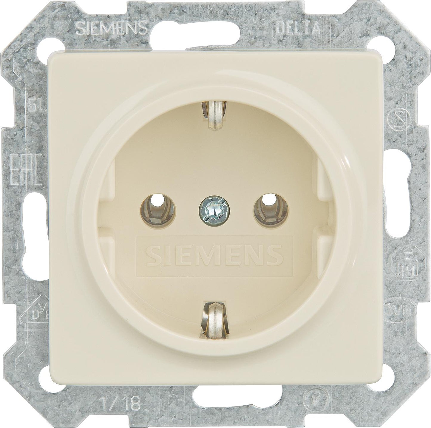 Socket with claws, titanium white / Protection class IP20, 1 piece