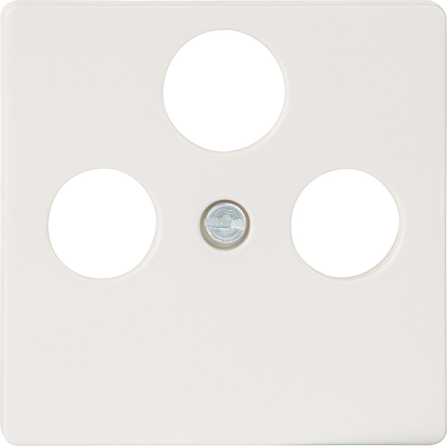 Cover plate for TV/SAT connection, titanium white / IP20 protection rating, 3-hole design / 1 piece