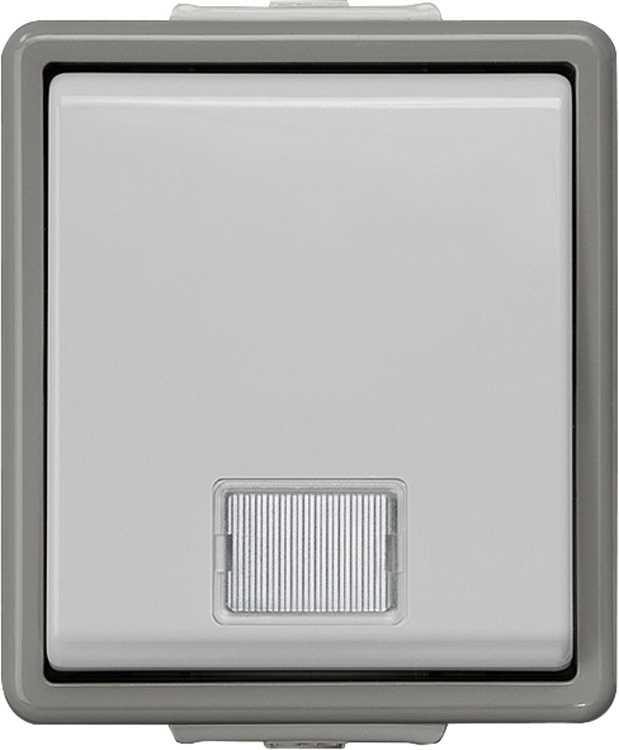 Surface-mounted push button according to workplace regulations 75 mm x 66 mm x 54 mm/ IP44/1 pc.