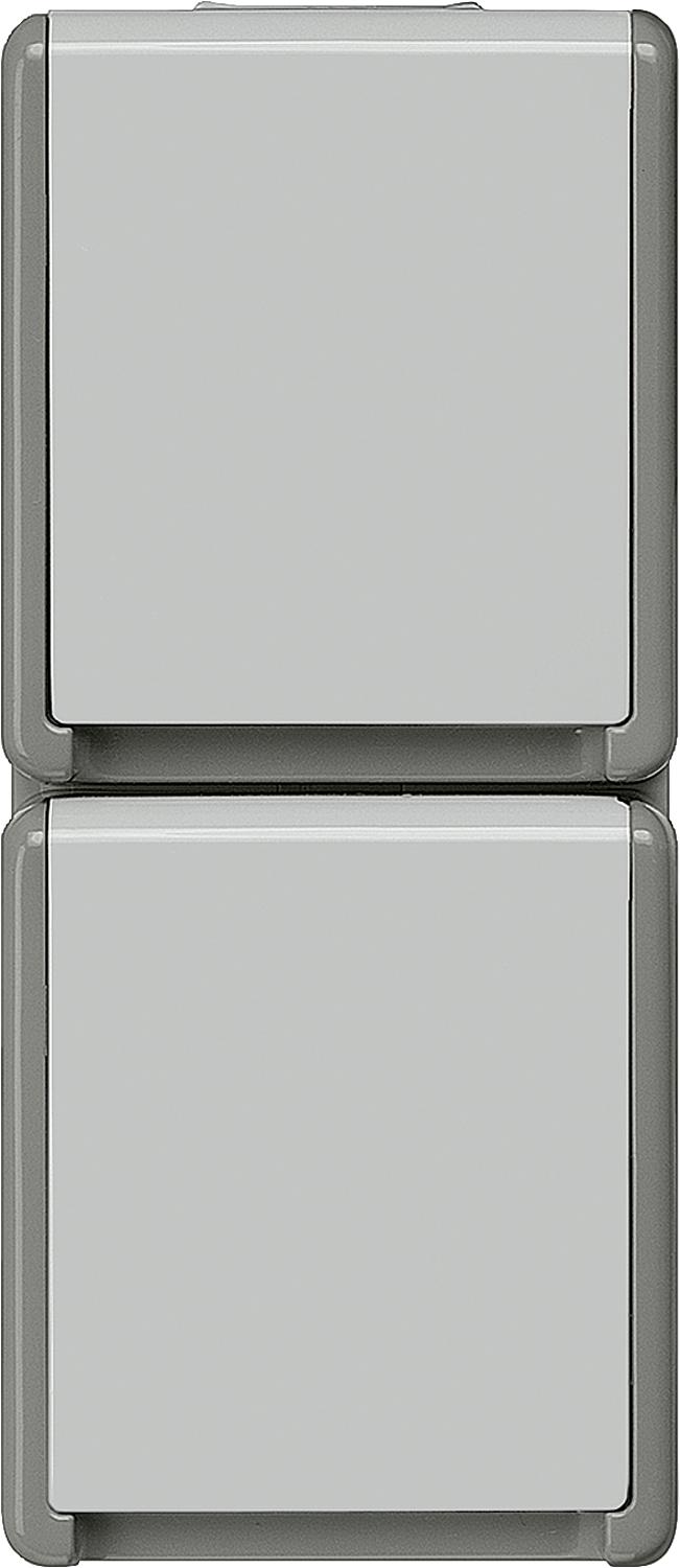 Surface-mounted SCHUKO socket 151 mm x 66 mm x 54 mm 2-way/ Protection class IP44 / 1 pc.