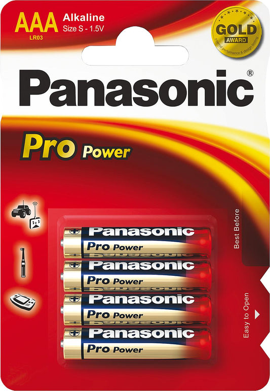 Battery Panasonic PRO Power LR03 AAA Micro, 1 pack of 4 pieces.