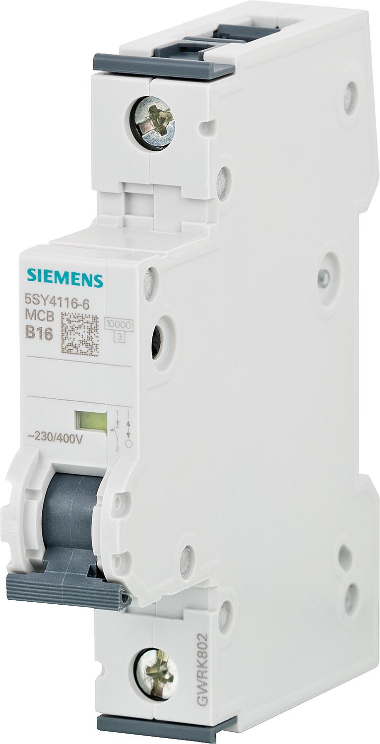 Siemens miniature circuit breaker, 10 kA, 1-pole, B10 A, 5SY4110-6