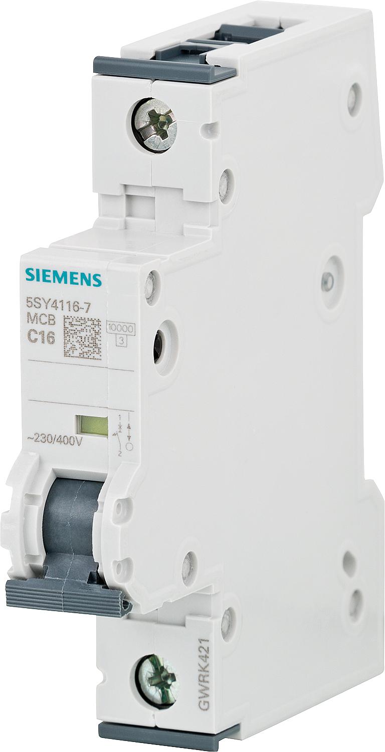 Siemens miniature circuit breaker, 10 kA, 1-pole, B10 A, 5SY4110-6
