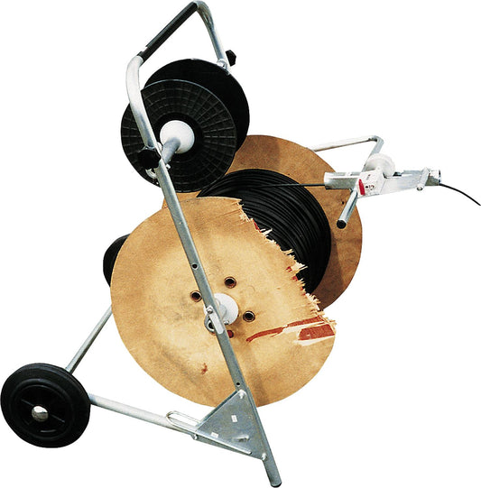 Cable reel unwinder with length measuring device