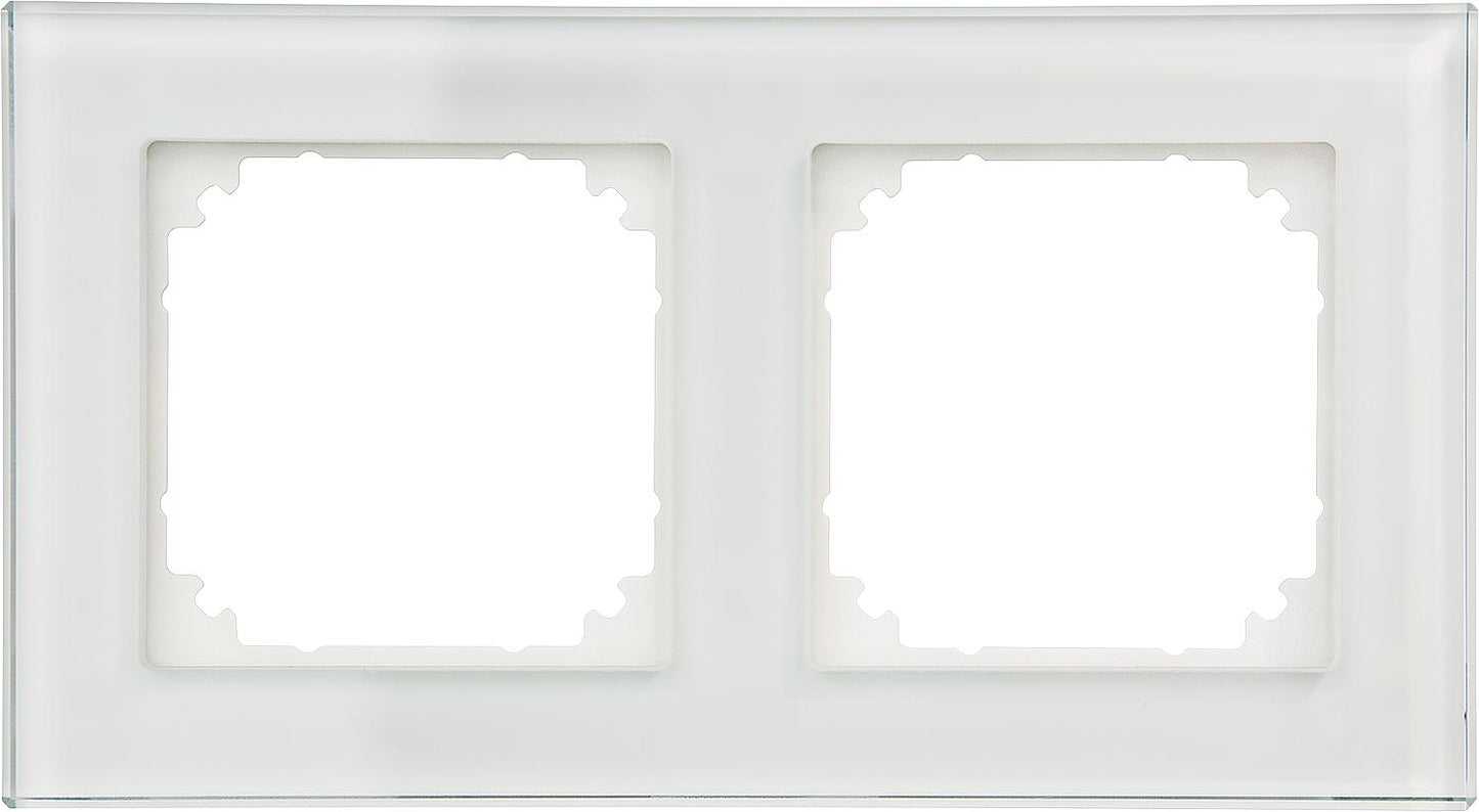 M-Plan, real glass frame brilliant white Merten, single