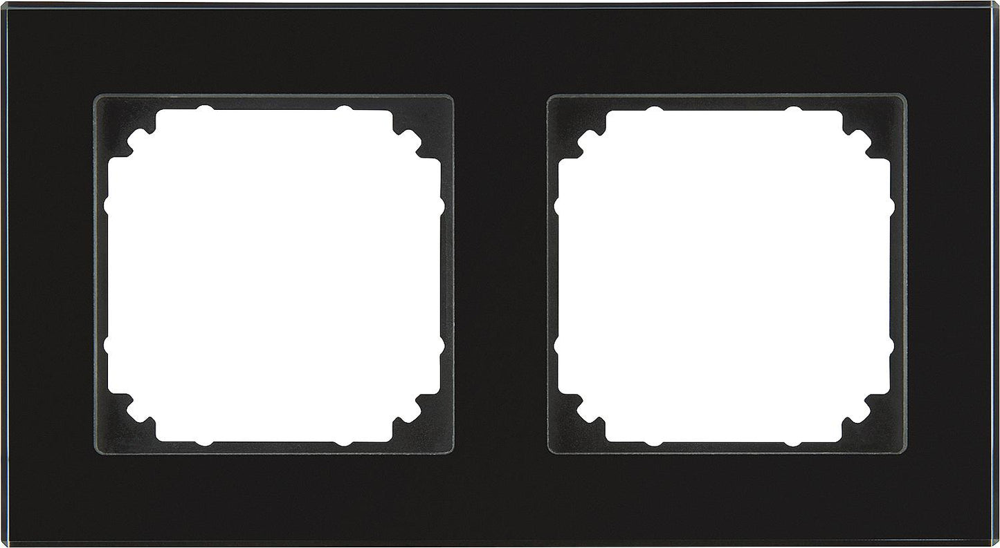 M-Plan-Echtglasrahmen Merten 1-fach, onyxschwarz 1 Stück