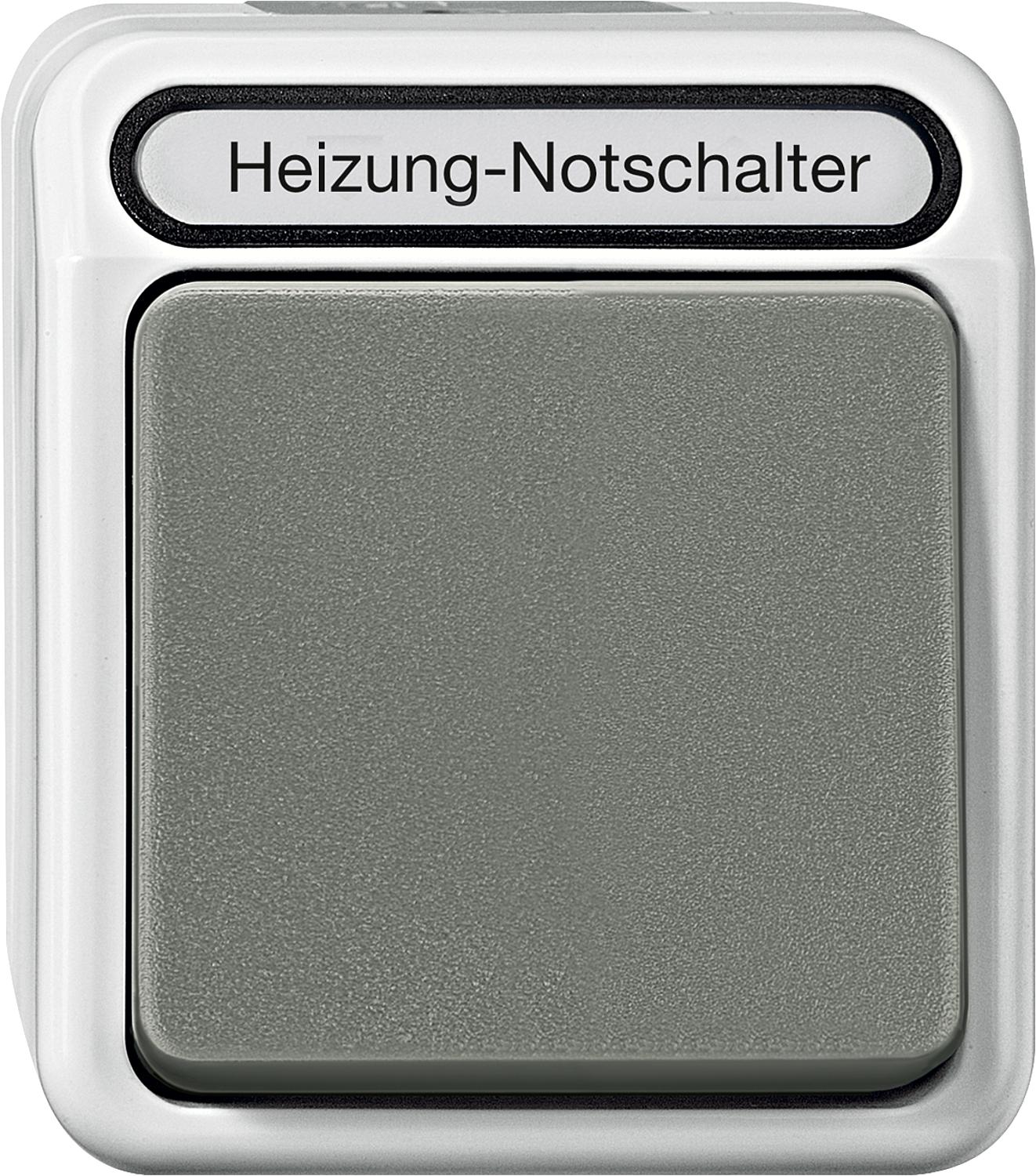 Merten Aquastar emergency heating switch, IP44, changeover, light grey, 1 piece