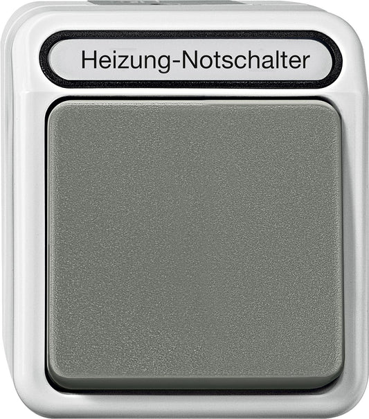Merten Aquastar emergency heating switch, IP44, changeover, light grey, 1 piece