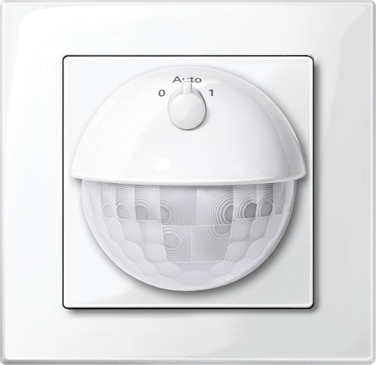 System M, Bewegungsmelder Argus 180 UP Sensor Modul mit Schalter Merten, polarweiss glänzend