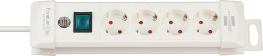 4-way safety socket outlet, white, with switch, type 1952240100