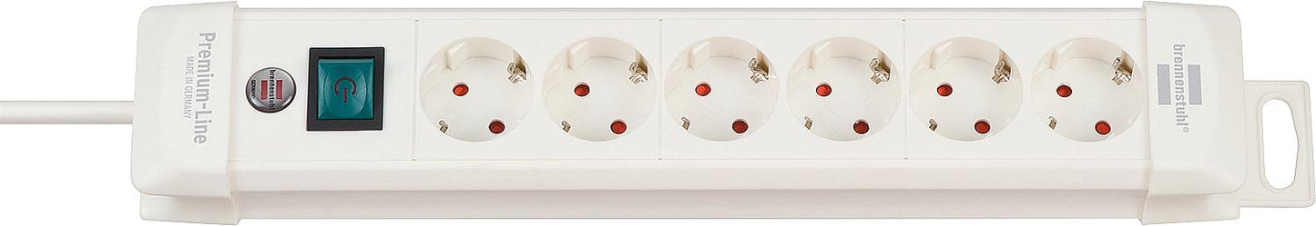 6-way safety socket outlet, white, with switch, type 1952260100