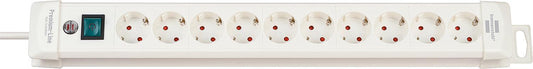 10-way safety socket outlet, white, with switch, type 1952200100