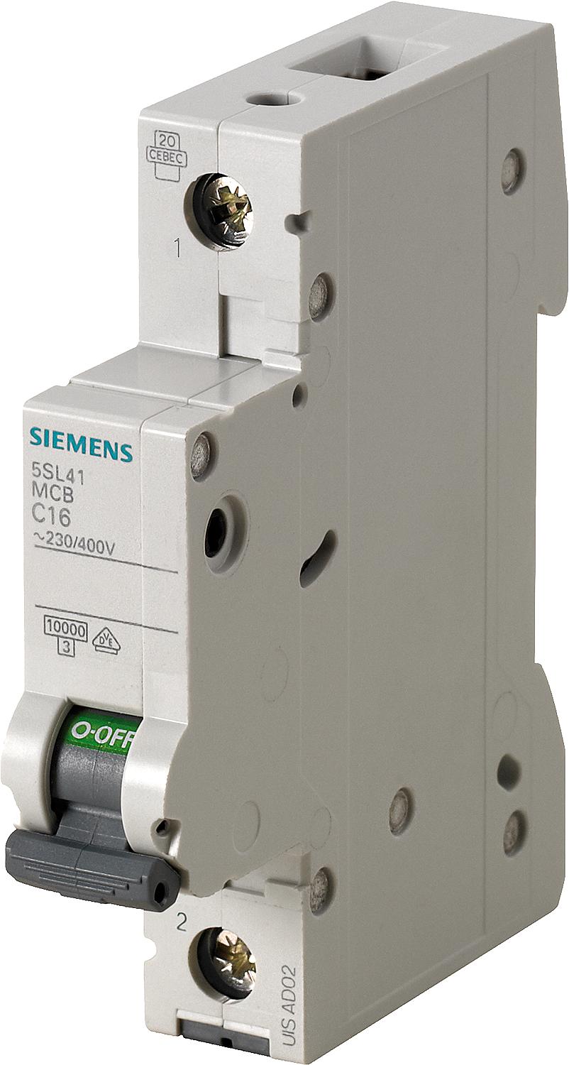Siemens miniature circuit breaker, 10 kA, 1-pole, B10 A, 5SL4110-6