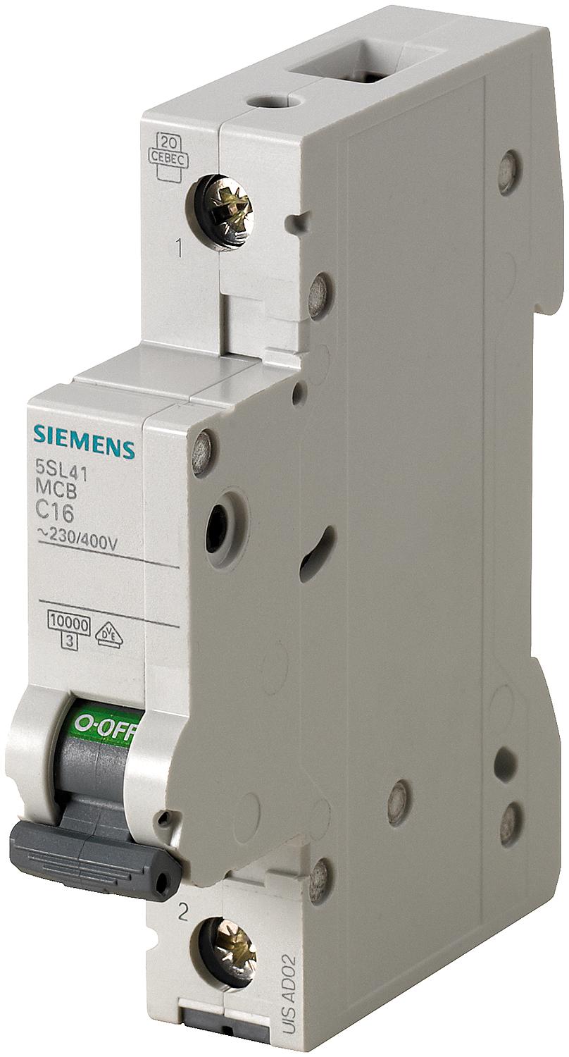 Siemens miniature circuit breaker, 10 kA, 1-pole, B10 A, 5SL4110-6
