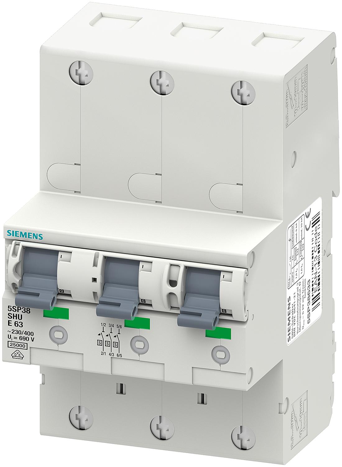 Main circuit breaker (SHU) 3x1-pole, E35, 400V