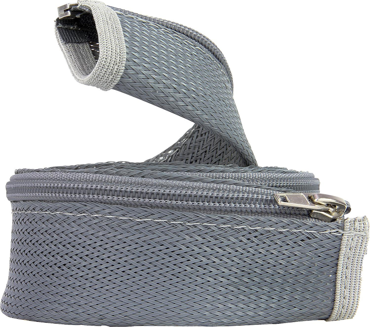 Elastic cable sleeve with zipper, grey, 1.5 m
