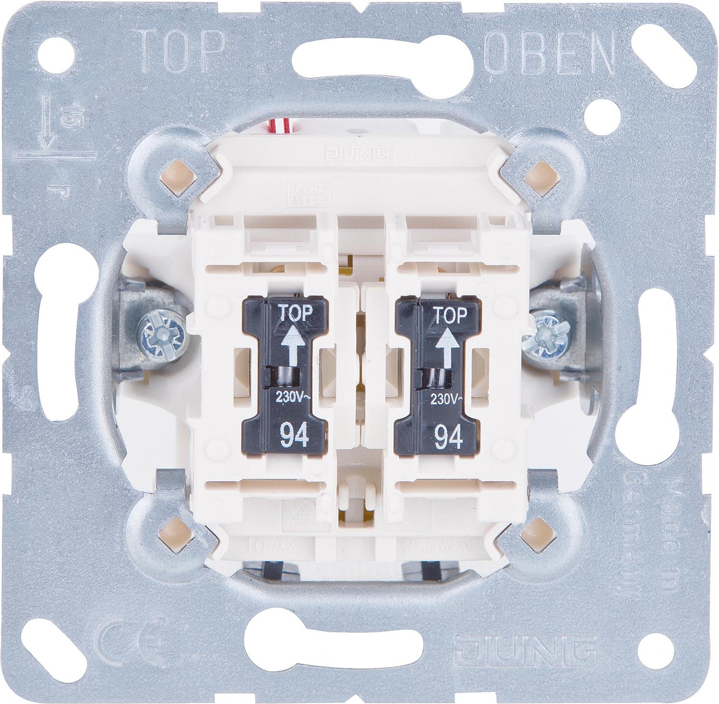 Jung 505U5U flush-mounted series switch with neon indicator lamp