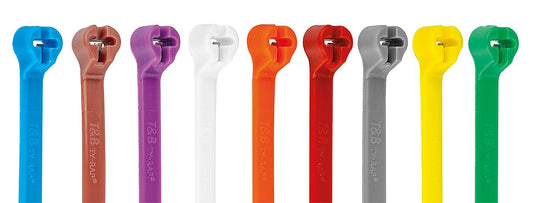 Colliers de serrage Ty-Rap TY23M-1 à nez en acier, standard, 92 x 2,4 mm, 80 N, PU marron 1000