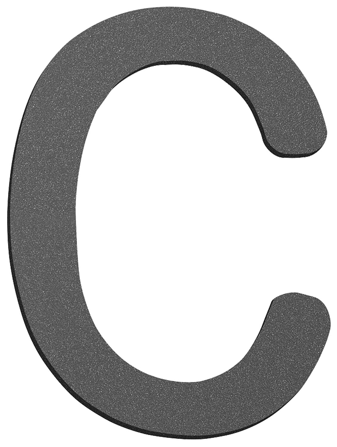 Small house number sign "c" anthracite, stainless steel