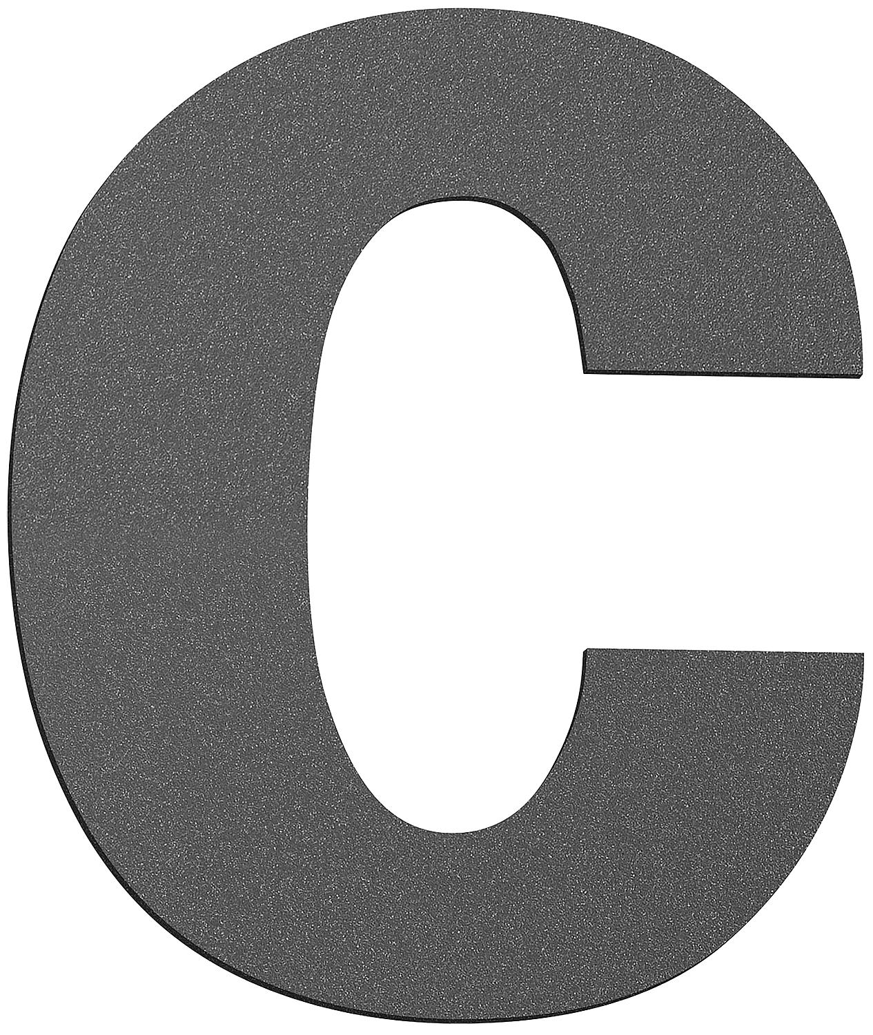 House number sign large "c" anthracite, stainless steel