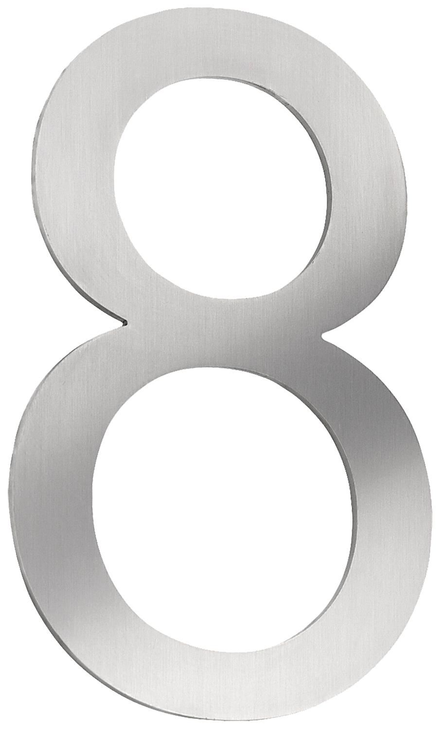 Small house number sign "c", stainless steel