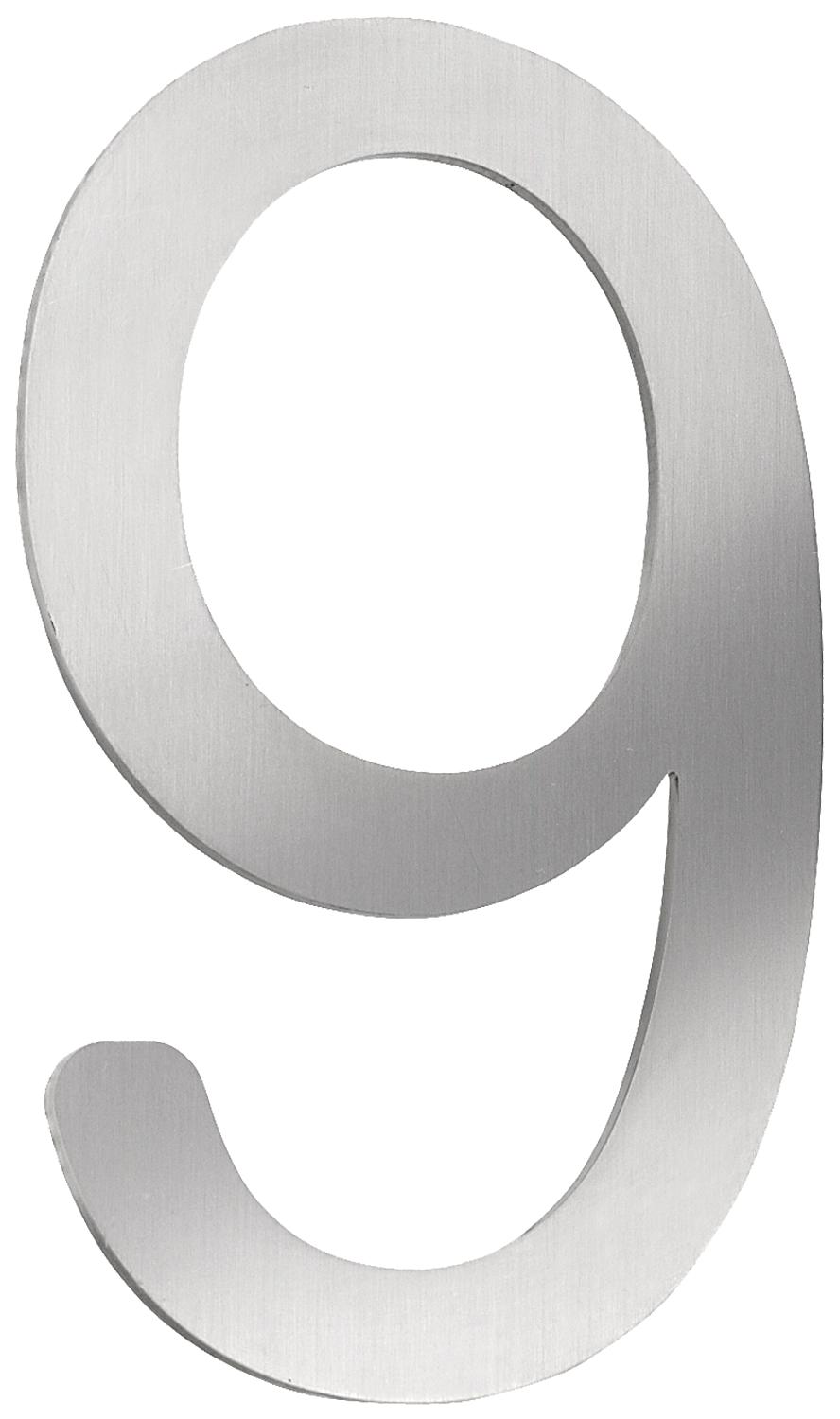 Small house number sign "c", stainless steel