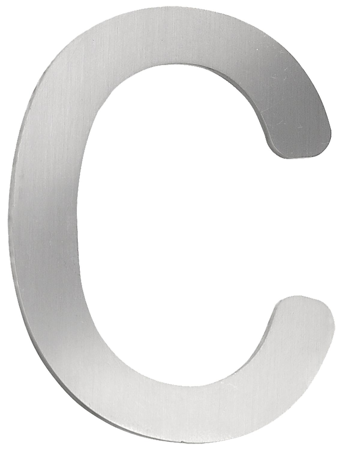 Small house number sign "c", stainless steel