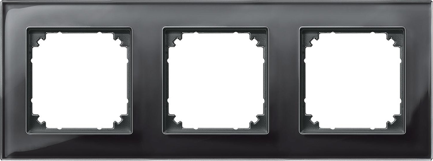 M-Plan-Echtglasrahmen Merten 1-fach, onyxschwarz 1 Stück