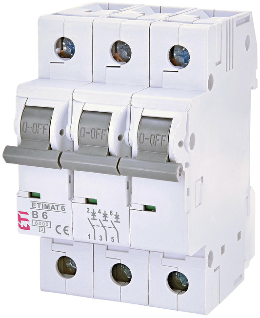 Etimat 6, 3p, B6 circuit breaker