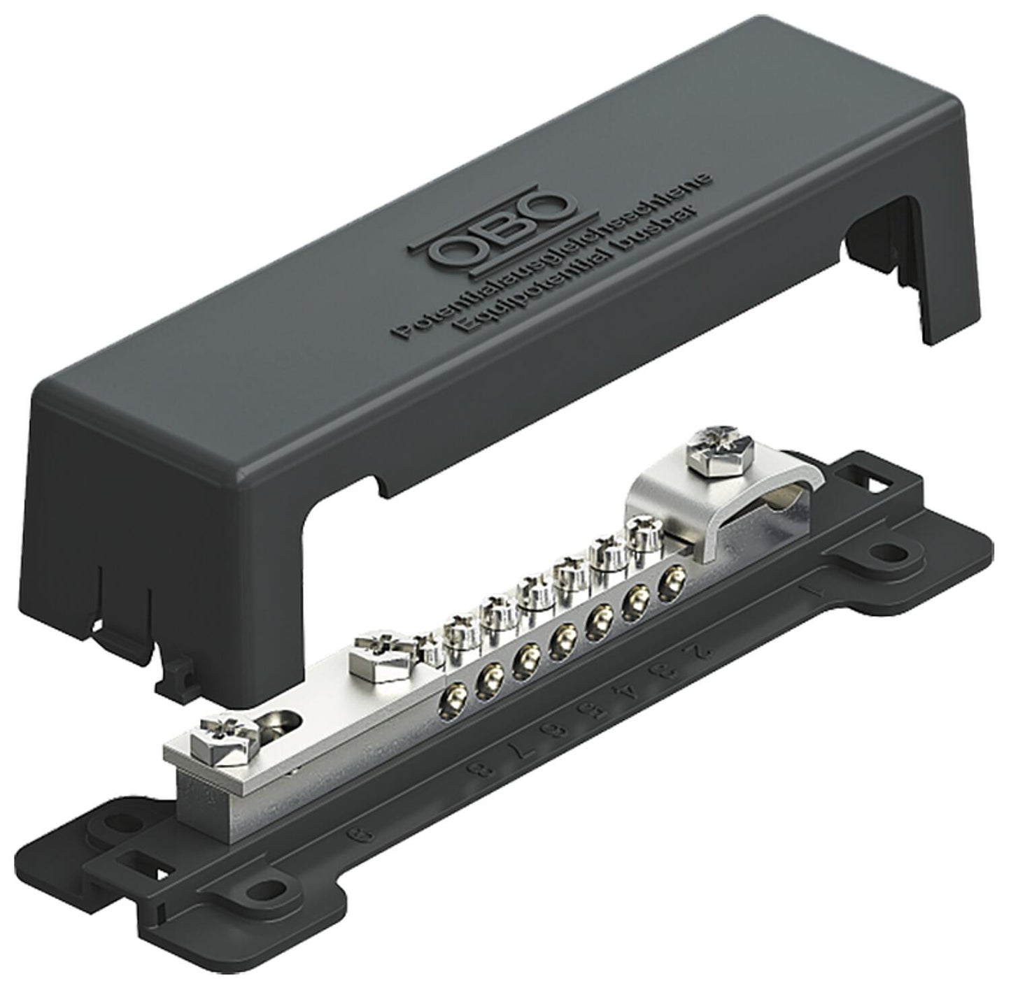 Potential equalization rail, black, UV-resistant
