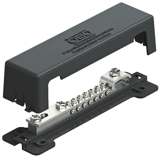 Potential equalization rail, black, UV-resistant