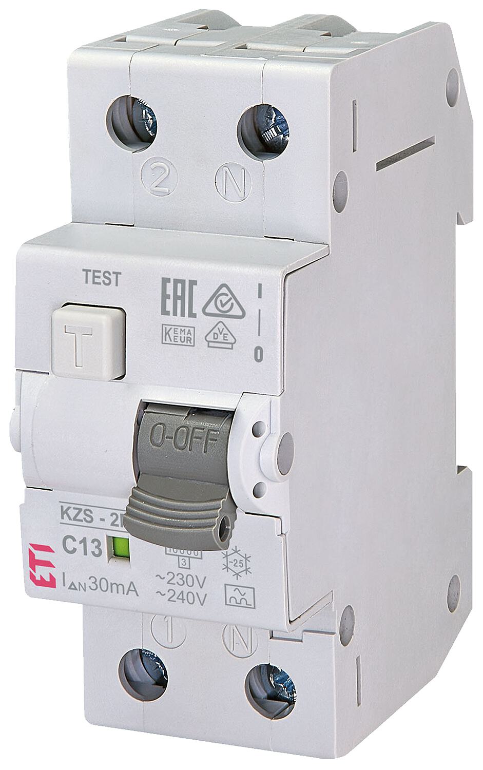 FI-LS circuit breaker, KZS-2M A B13/0.03