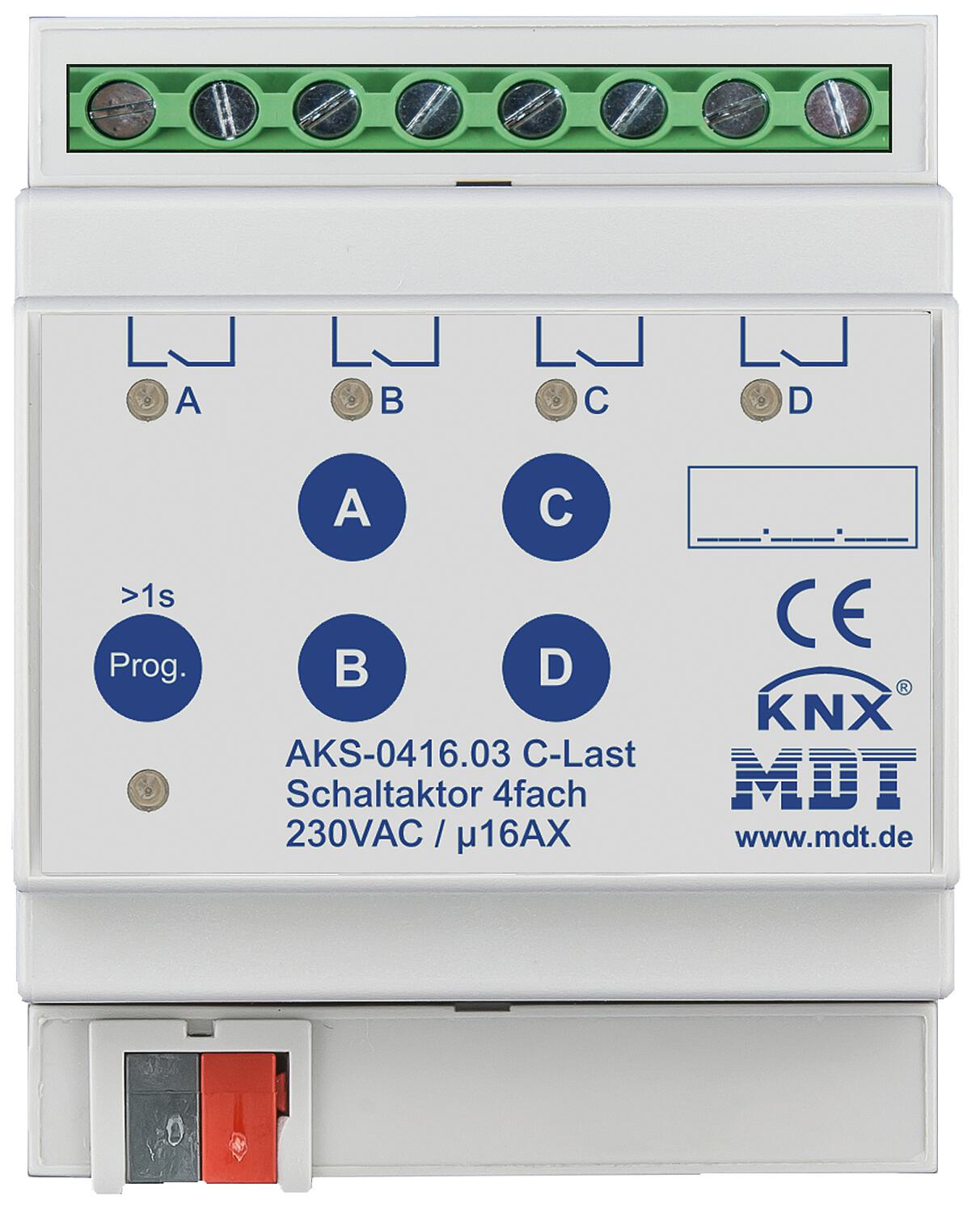 MDT 20-way DIN rail mounting device, 16A, 230V, C-load