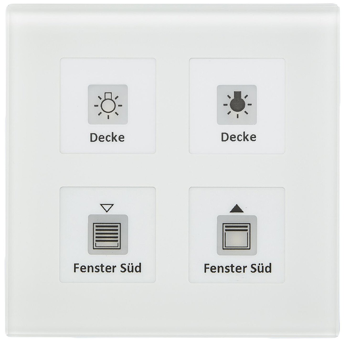 Glass touch switch Plus without temperature sensor, 4-gang, black