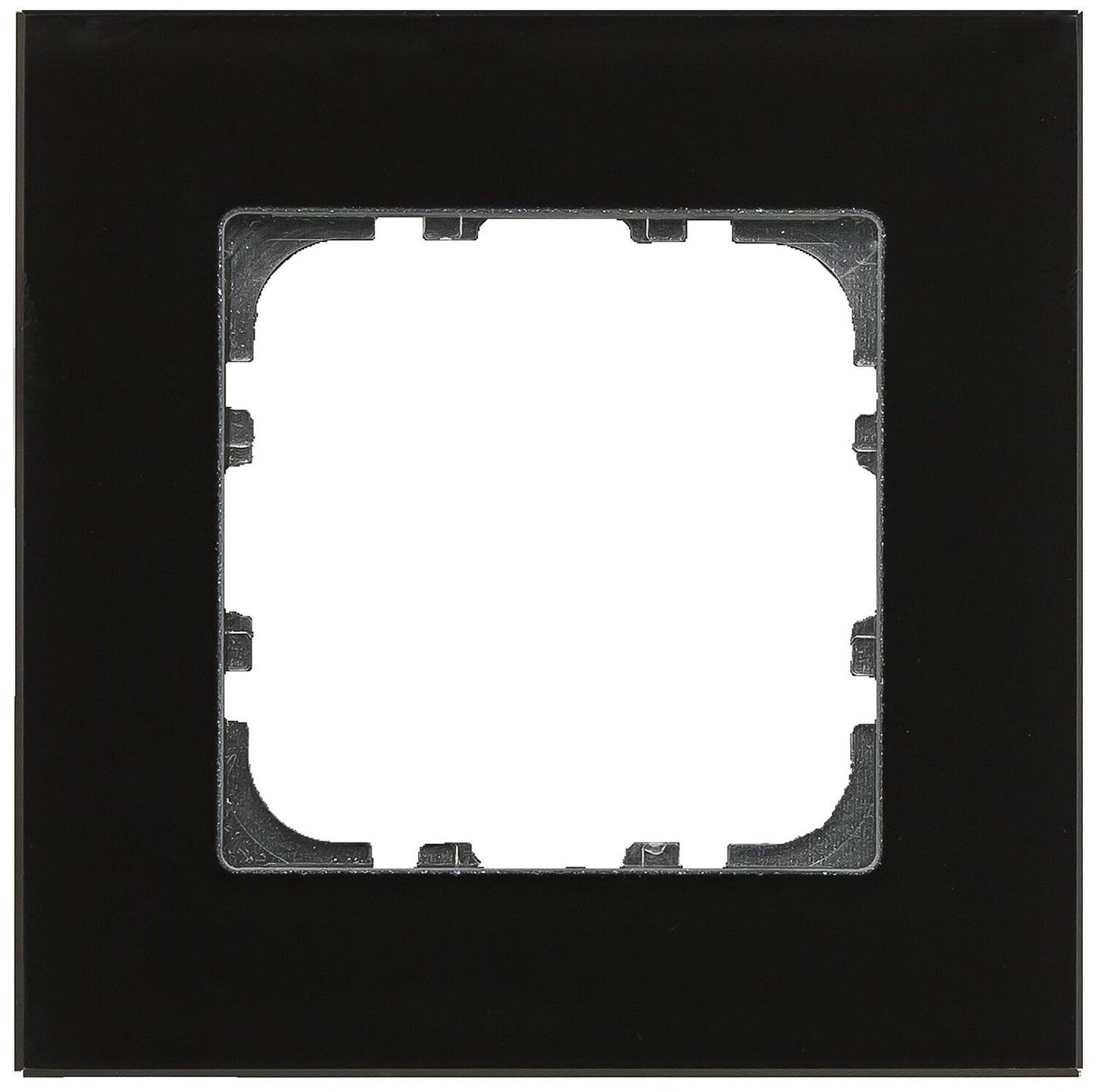 Glass frame push button, single, for 55 mm programs, black