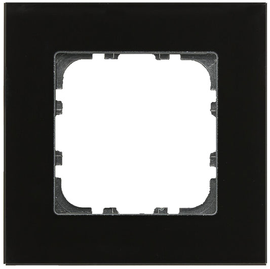 Glass frame push button, single, for 55 mm programs, black