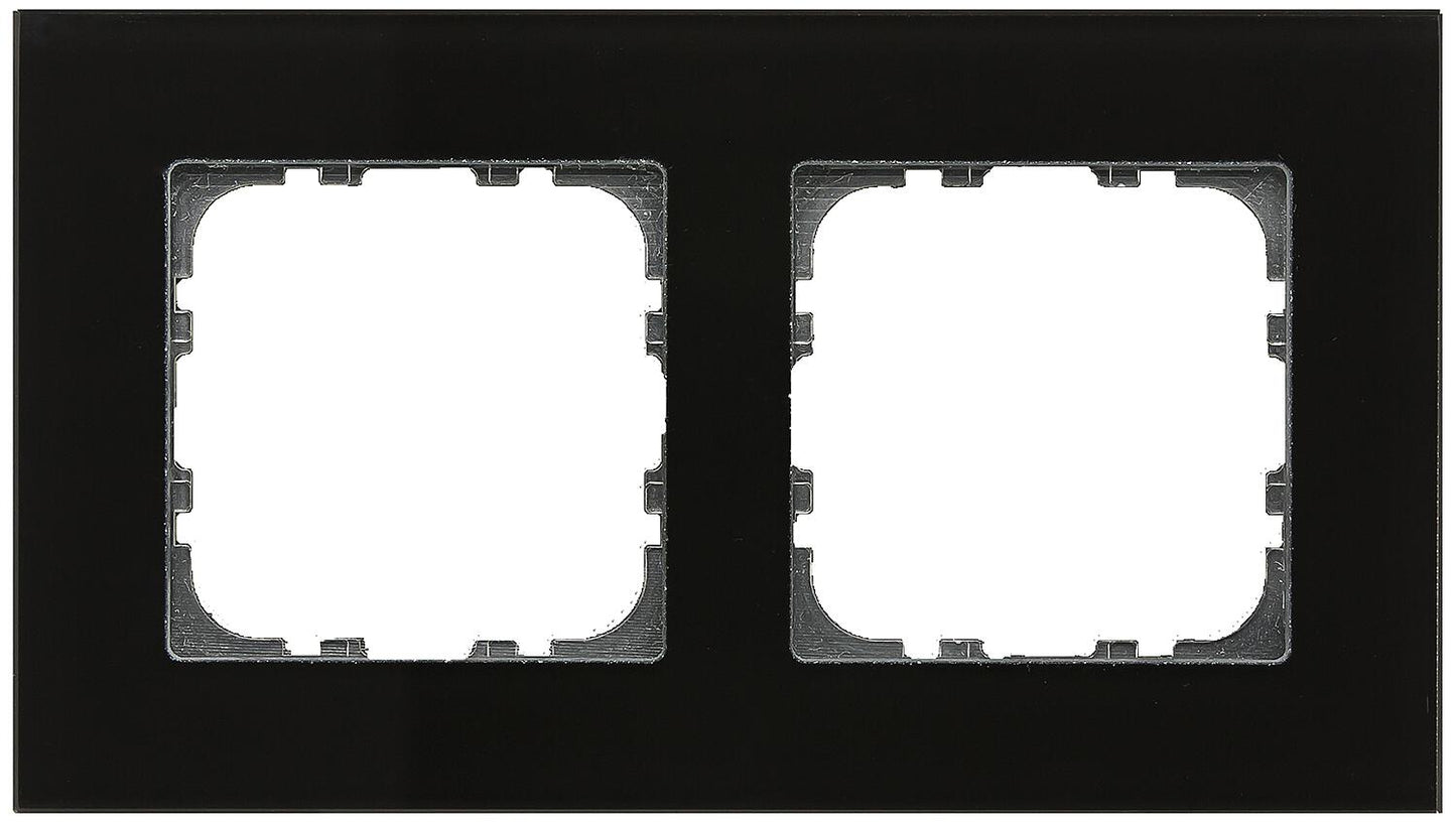 Glass frame push button, single, for 55 mm programs, black