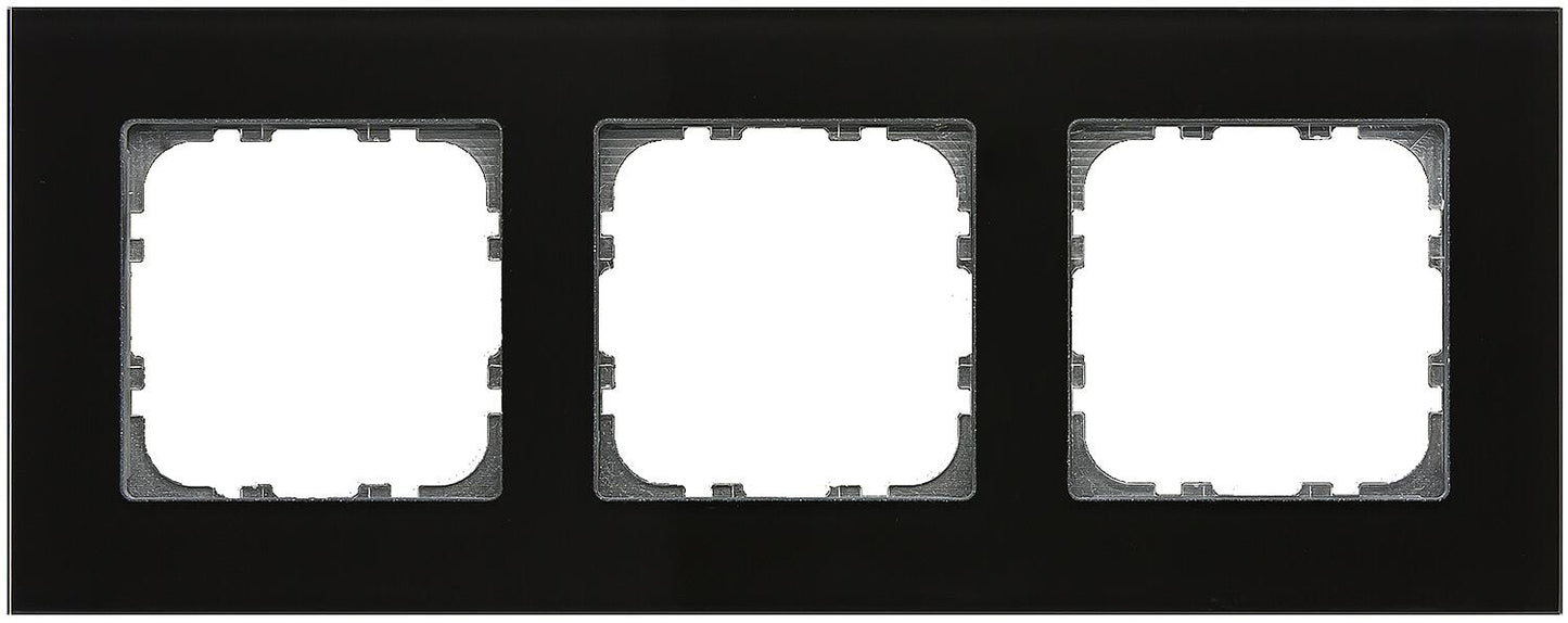 Glass frame push button, single, for 55 mm programs, black
