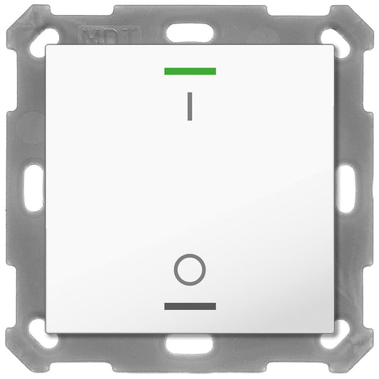 Taster Light 55 1-gang, RGBW, with temperature sensor, pure white glossy, switching