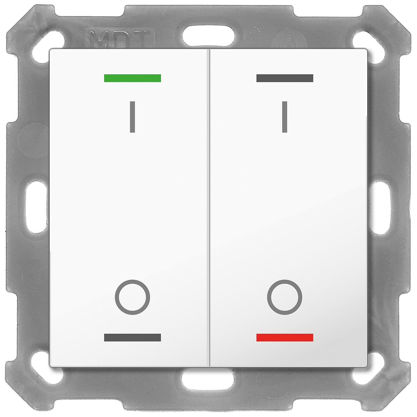 Taster Light 55 1-gang, RGBW, with temperature sensor, pure white glossy, switching