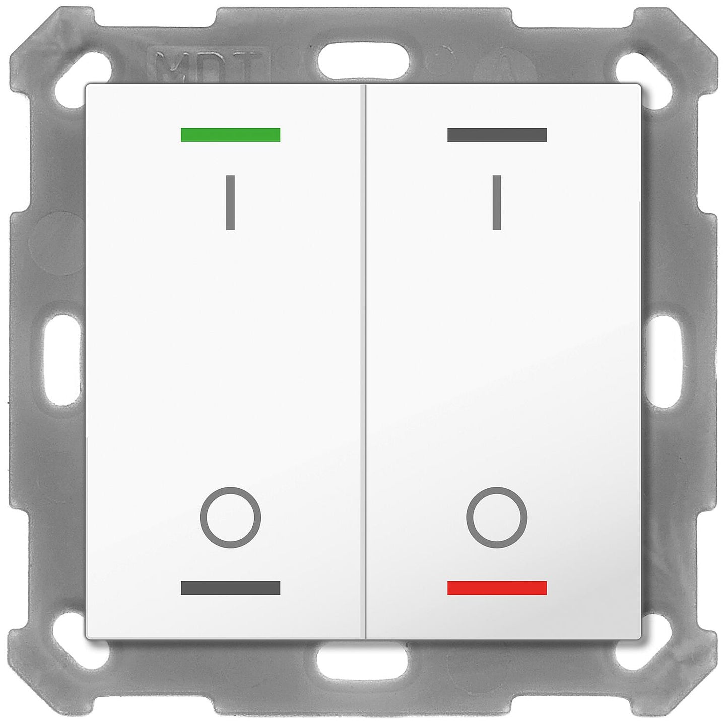 Taster Light 55 without temperature sensor, single, RGBW, pure white glossy, blind
